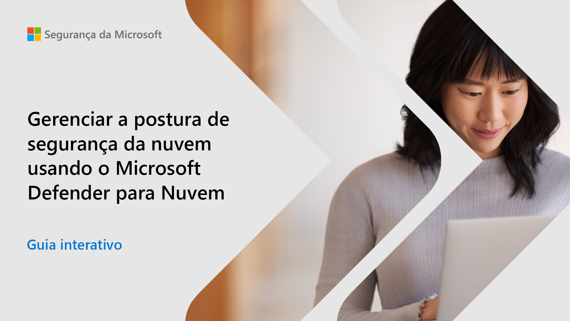 Captura de tela da página de aterrissagem do guia interativo para gerenciar sua postura de segurança na nuvem com Microsoft Defender para Nuvem.