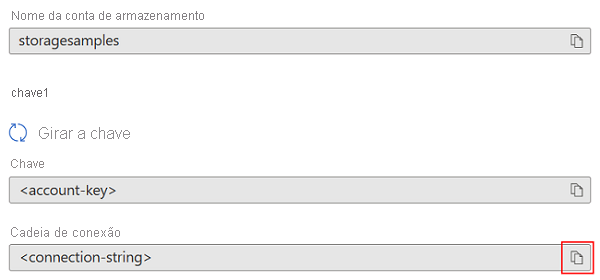 Captura de tela mostrando um exemplo da cadeia de conexão do portal.