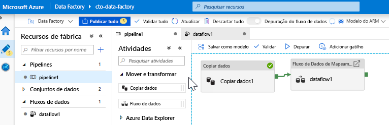 Como adicionar um Fluxo de Dados de Mapeamento no Azure Data Factory