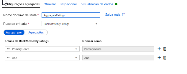 Como usar uma transformação de Agregação em um Fluxo de Dados de Mapeamento no Azure Data Factory