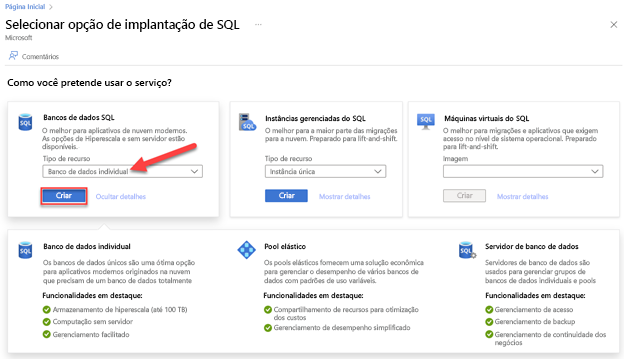 Implantação da Hiperescala em um banco de dados SQL do Azure