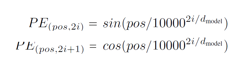 Screenshot of the positional encoding function.