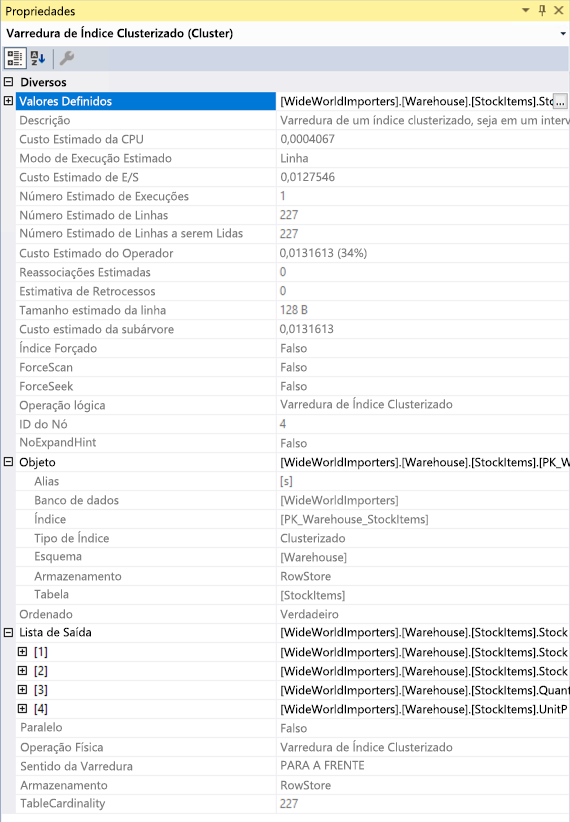 Captura de tela das propriedades para o operador.