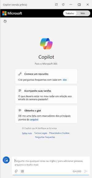 Uma captura de tela do Microsoft Copilot no navegador Edge.