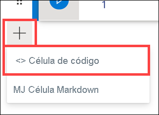 A opção de menu Adicionar Código é realçada.