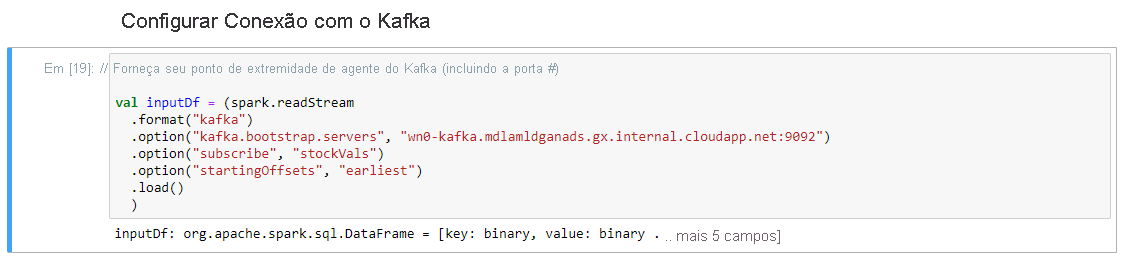 Configurar uma conexão com o Kafka