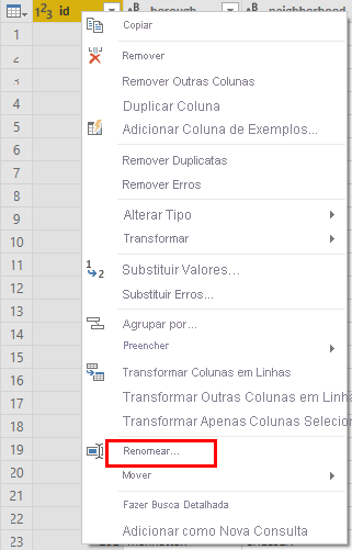 Como renomear colunas no Power BI