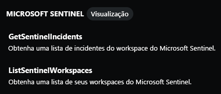 Captura de tela mostrando os recursos do Microsoft Sentinel.