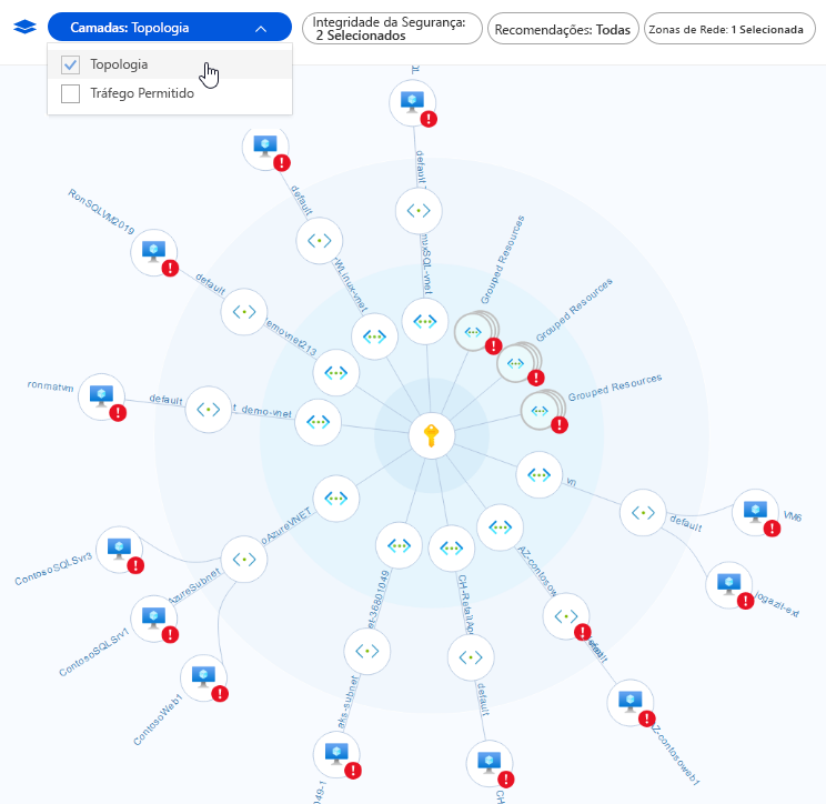 Screenshot of the Defender for Cloud Network map.