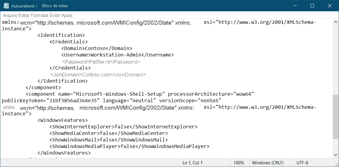 A screenshot of a sample XML file in Notepad.