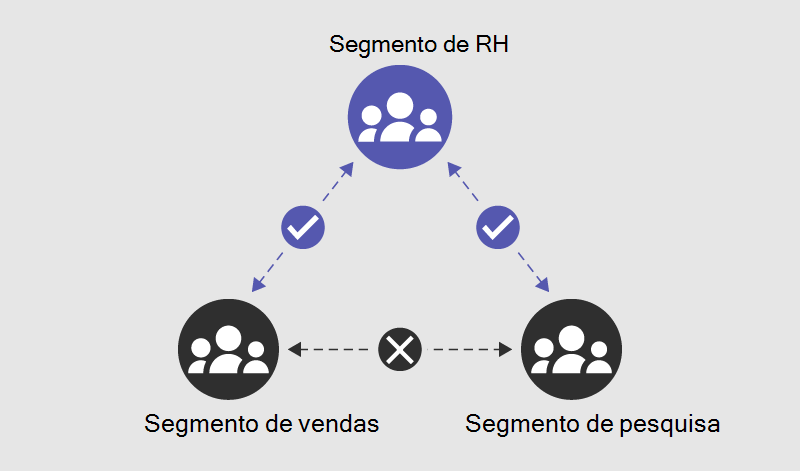 Diagram showing an example of segments in an organization.