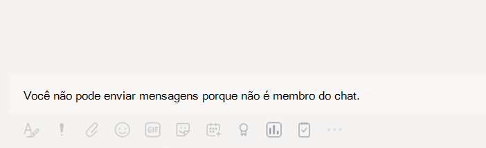 Screenshot showing what happens when a user tries to send messages to a group chat after Teams removed them from the group.