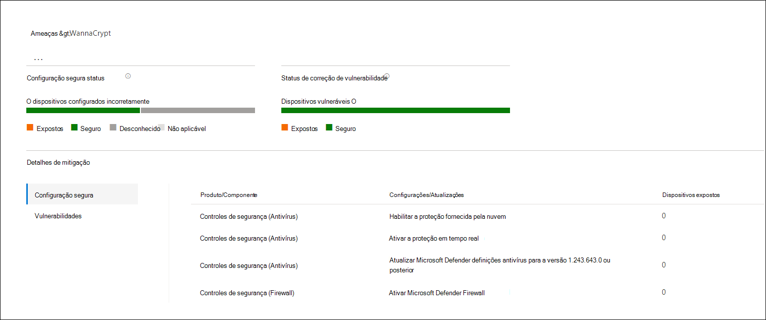 Screenshot of the mitigation section showing secure configuration details.