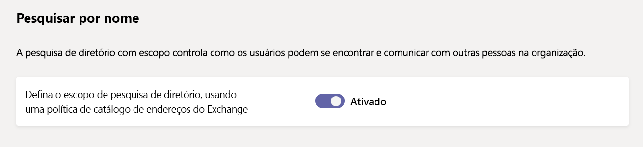 Captura de tela de Pesquisa de Diretório como o Escopo.