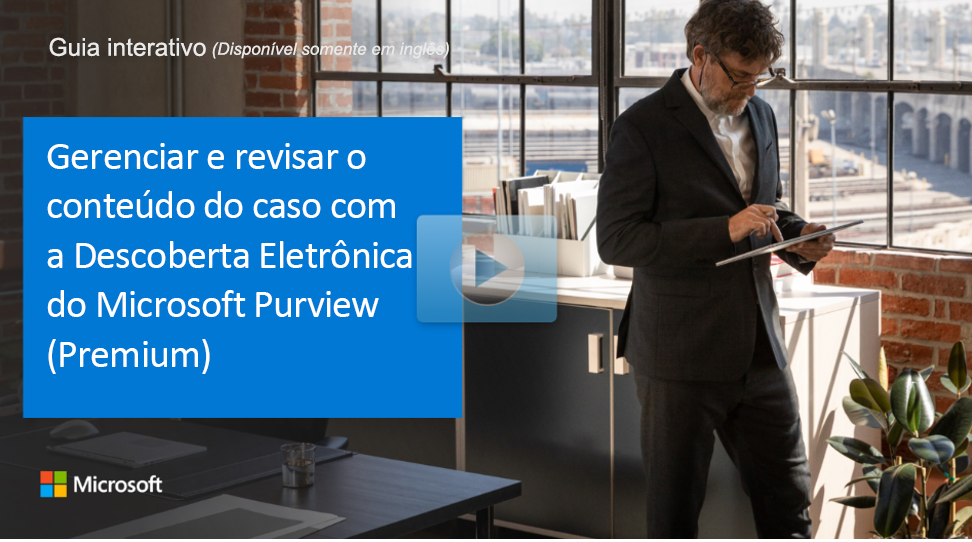 Fotografia do Microsoft Brand Central que exibe o título do guia interativo.