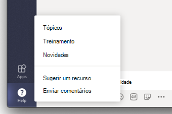 Opção de enviar comentários no Teams