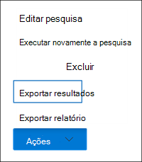 Captura de tela do menu Ações na parte inferior da página do submnenu.