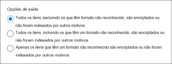 Captura de tela mostrando as opções para exportar os resultados da pesquisa.