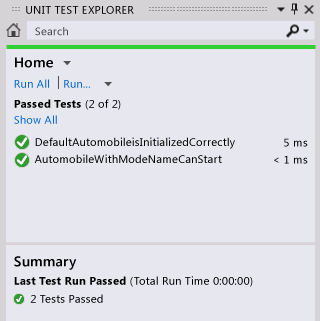 Resultados de teste que foram aprovados