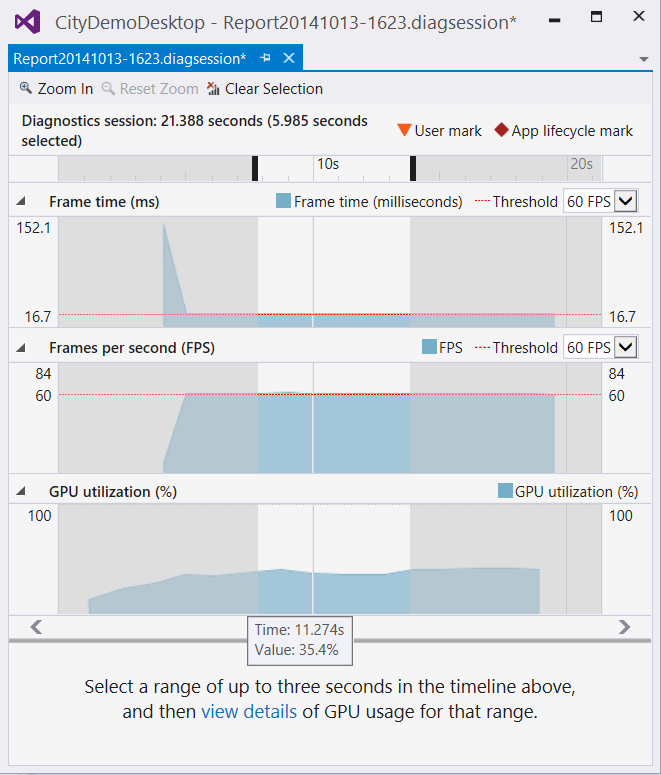 Hub de Desempenho e Diagnóstico; Ferramenta uso de GPU