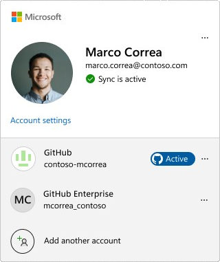 Cartão de perfil com várias contas do GitHub