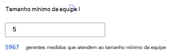 Captura de ecrã a mostrar a opção Definir tamanho da equipa.