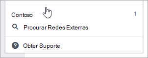 Captura de tela da rede inicial na seção redes do menu Configurações.