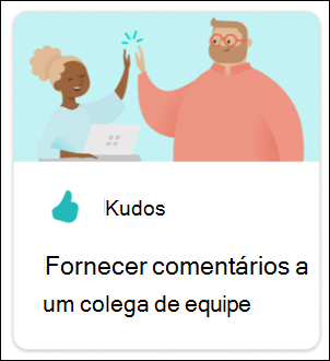 Captura de ecrã de uma aplicação do Teams card.