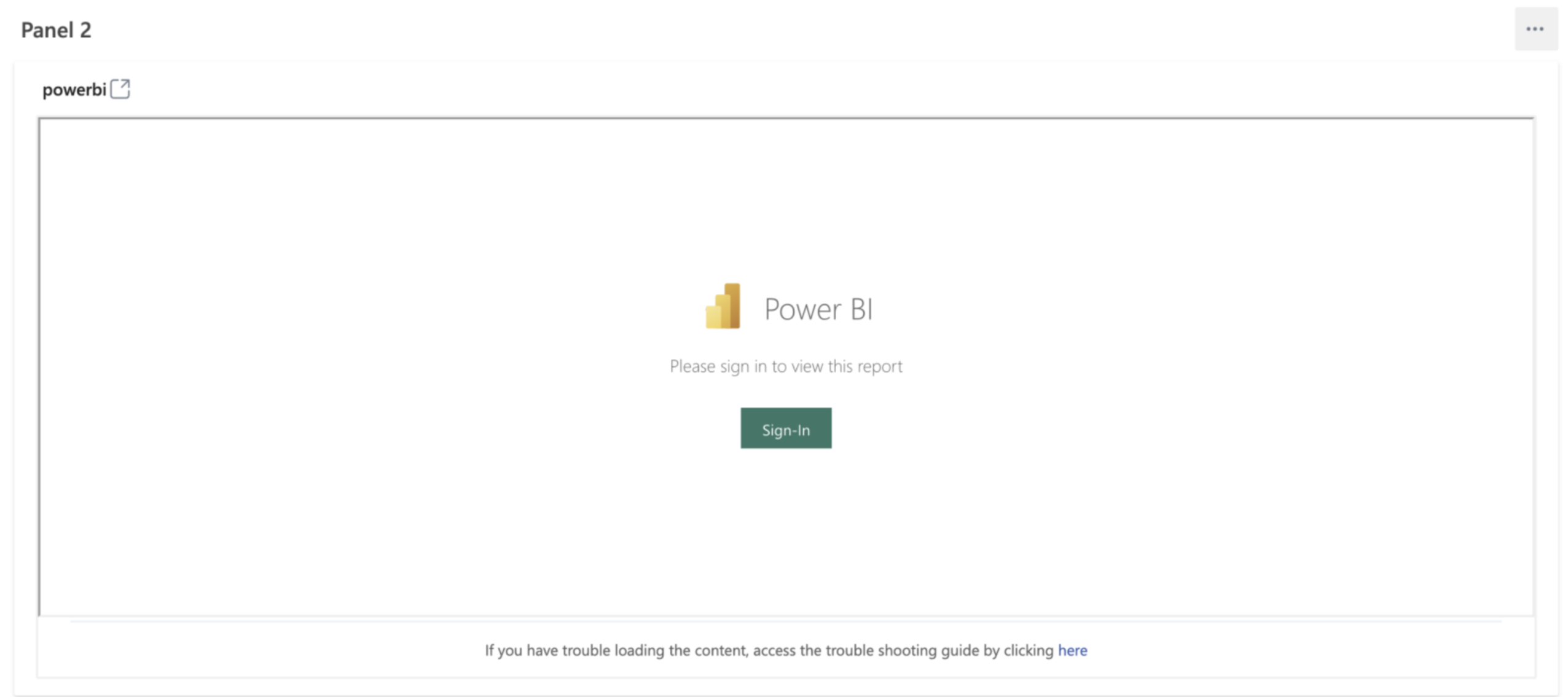 Captura de tela do widget de url personalizado que se conecta a um dashboard do Power BI.