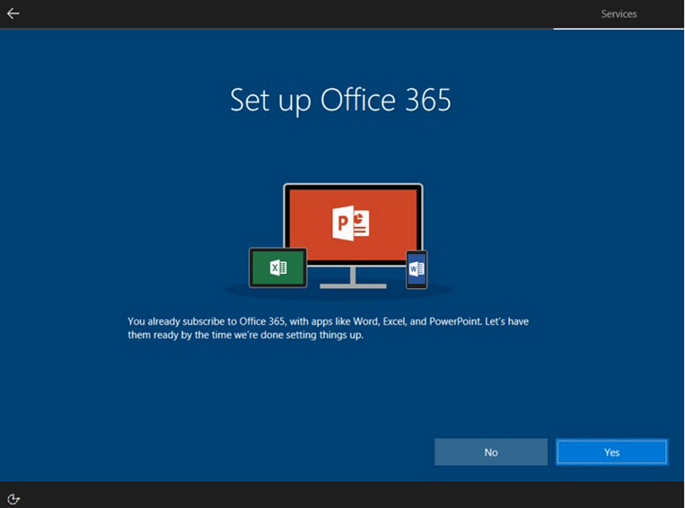 Configurar o Office 365, assinante existente do O365