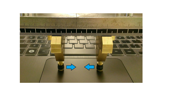 image from the converge - diverge test, showing the recommended movement and distances for passing the converge part of the test.