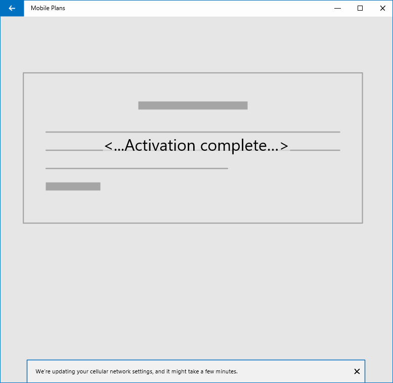 Screenshot of the Mobile Operator Fulfillment step in the Mobile Plans app.