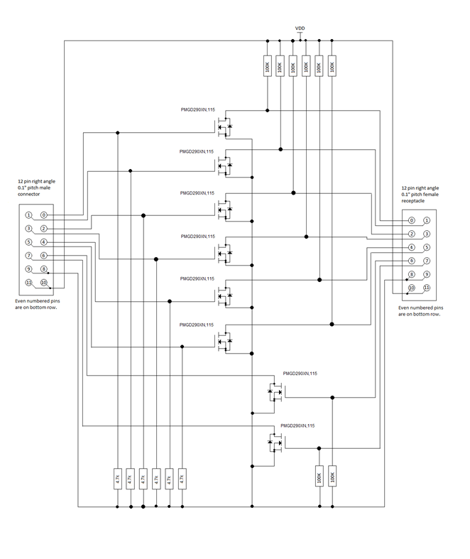 Diagrama de esquema do adaptador GPIO.