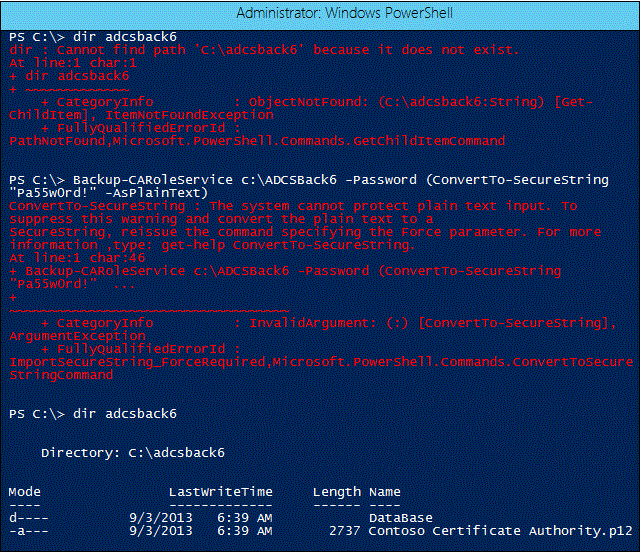 Backup e restauração da AC