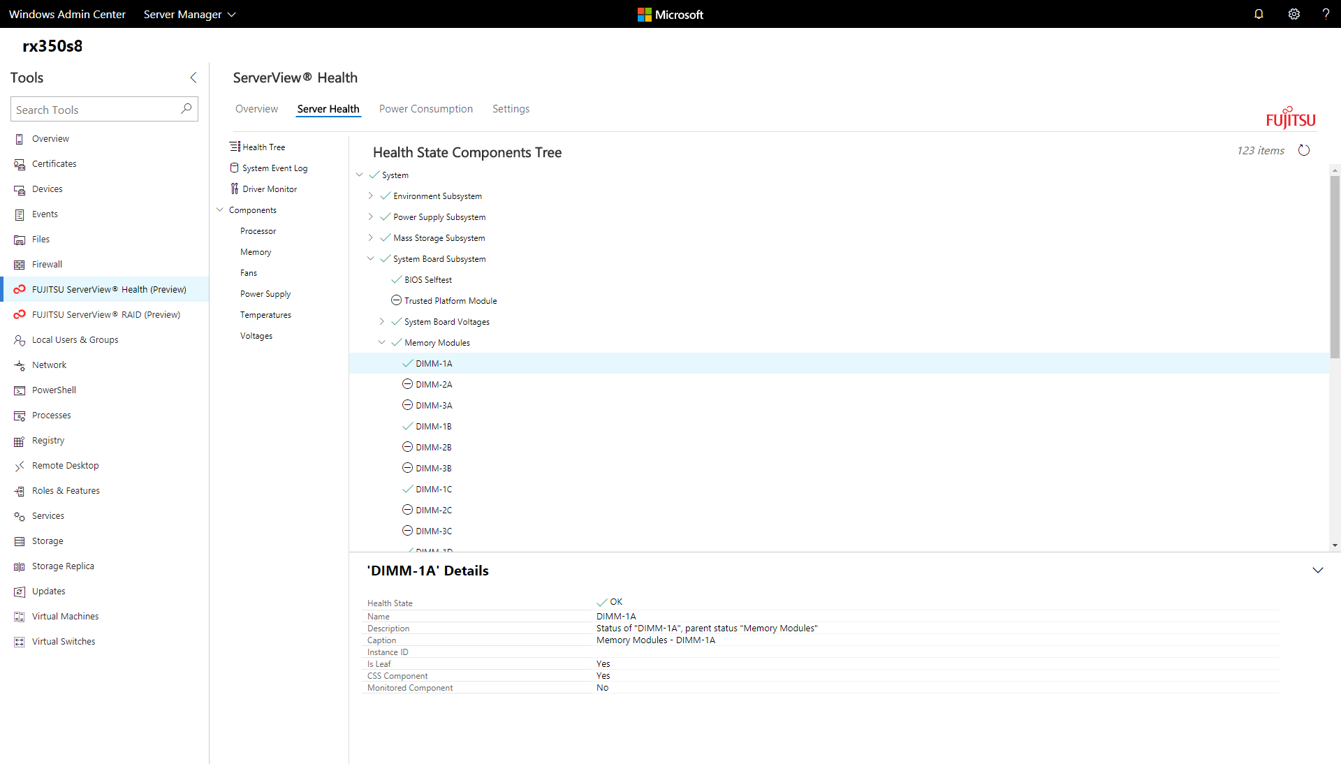 Fujitsu extension - Health tree view