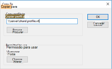 Exemplo de Copiar perfil para.