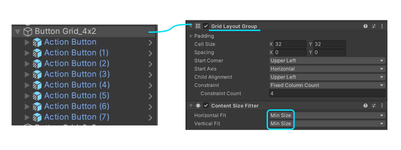 Configurando o layout para uma grade de botão