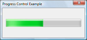 screen shot of a progress bar that lengthens an animated green rectangle to indicate progress