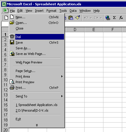 telefonia assistida com um aplicativo de planilha