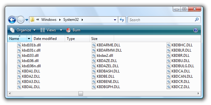 Captura de tela de um controle de modo de lista ampla