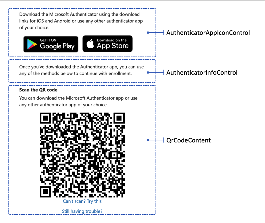 Screenshot showing TOTP display controls enrollment flow