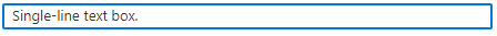 Captura de tela de uma caixa de texto de linha única usando o elemento Microsoft.Common.TextBox UI.