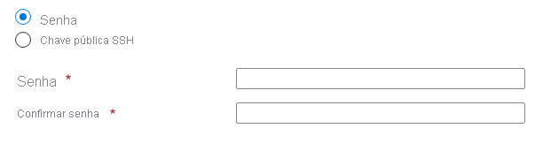 Captura de tela do elemento de interface do usuário do combo de credenciais para uma senha do Linux.