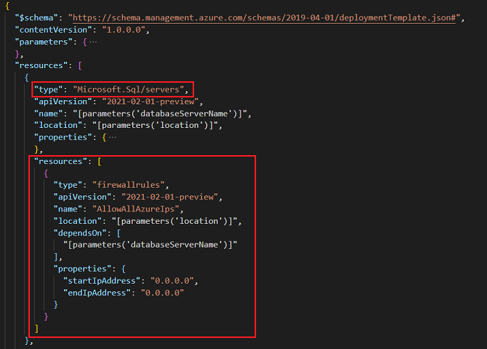 Captura de ecrã do modelo com a definição de firewall.