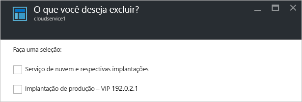 Exclusão de serviços de nuvem