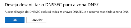 Captura de ecrã do estado do DNSSEC.