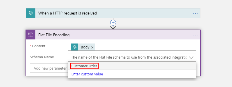 Captura de tela mostrando o designer de fluxo de trabalho de consumo e a lista 