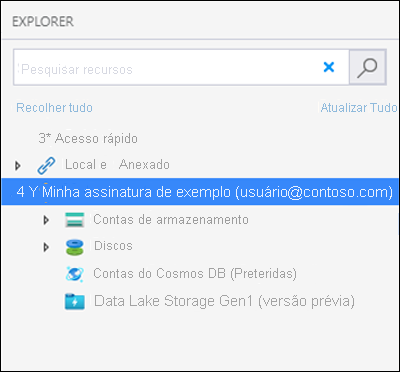 Explorador de Armazenamento do Microsoft Azure – Janela Ligar