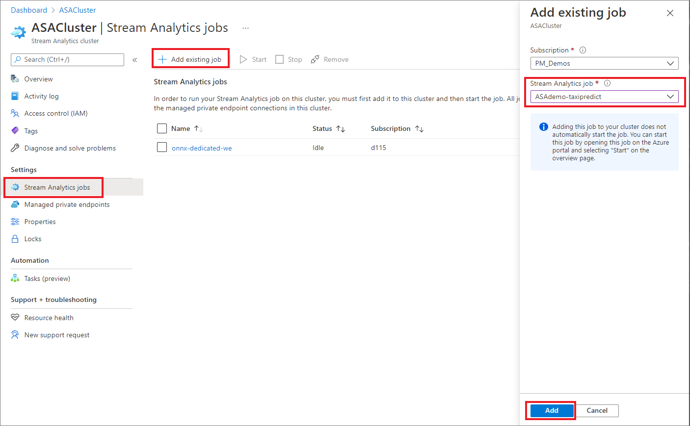 Adicionar tarefa ao cluster