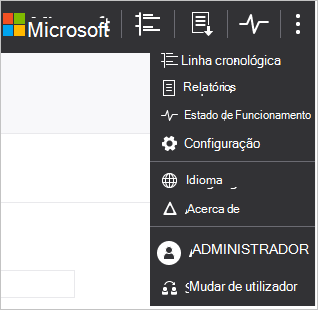 Menu de configuração do ATA.